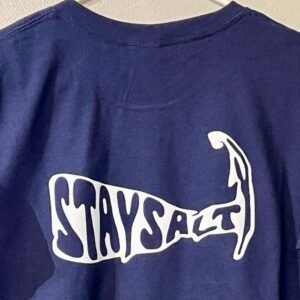 Navy "Stay Salty" T Shirt, Size Large