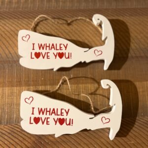 6" Valentines - I whaley love you! (White)