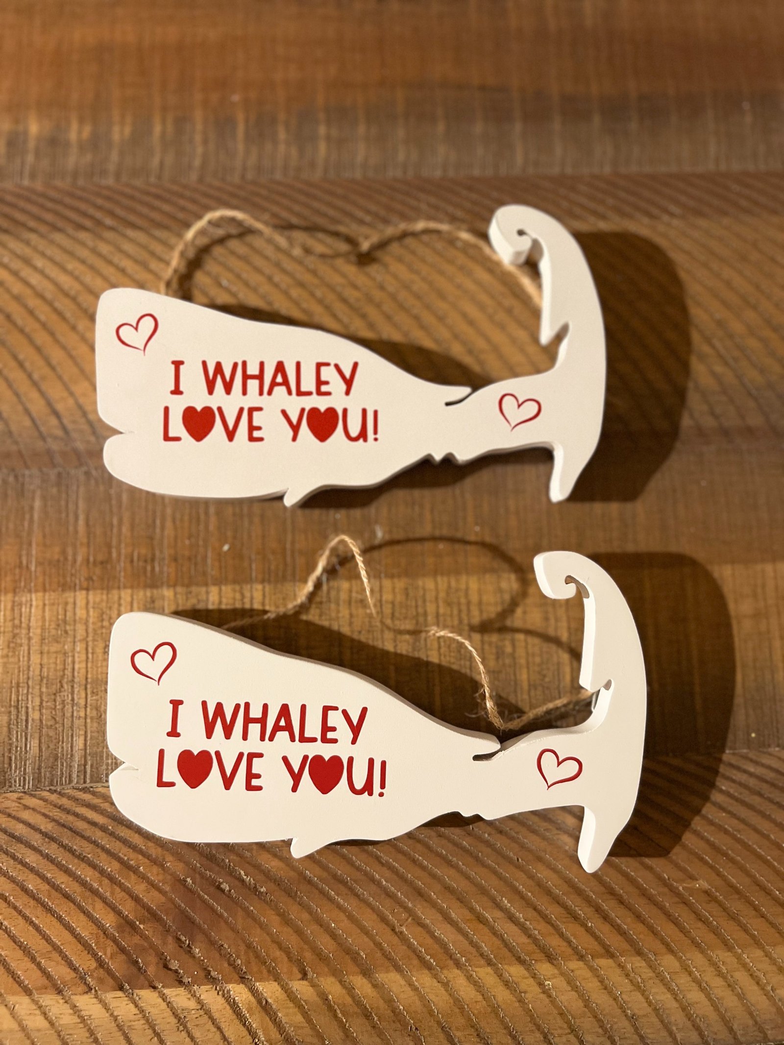 6" Valentines - I whaley love you! (White)